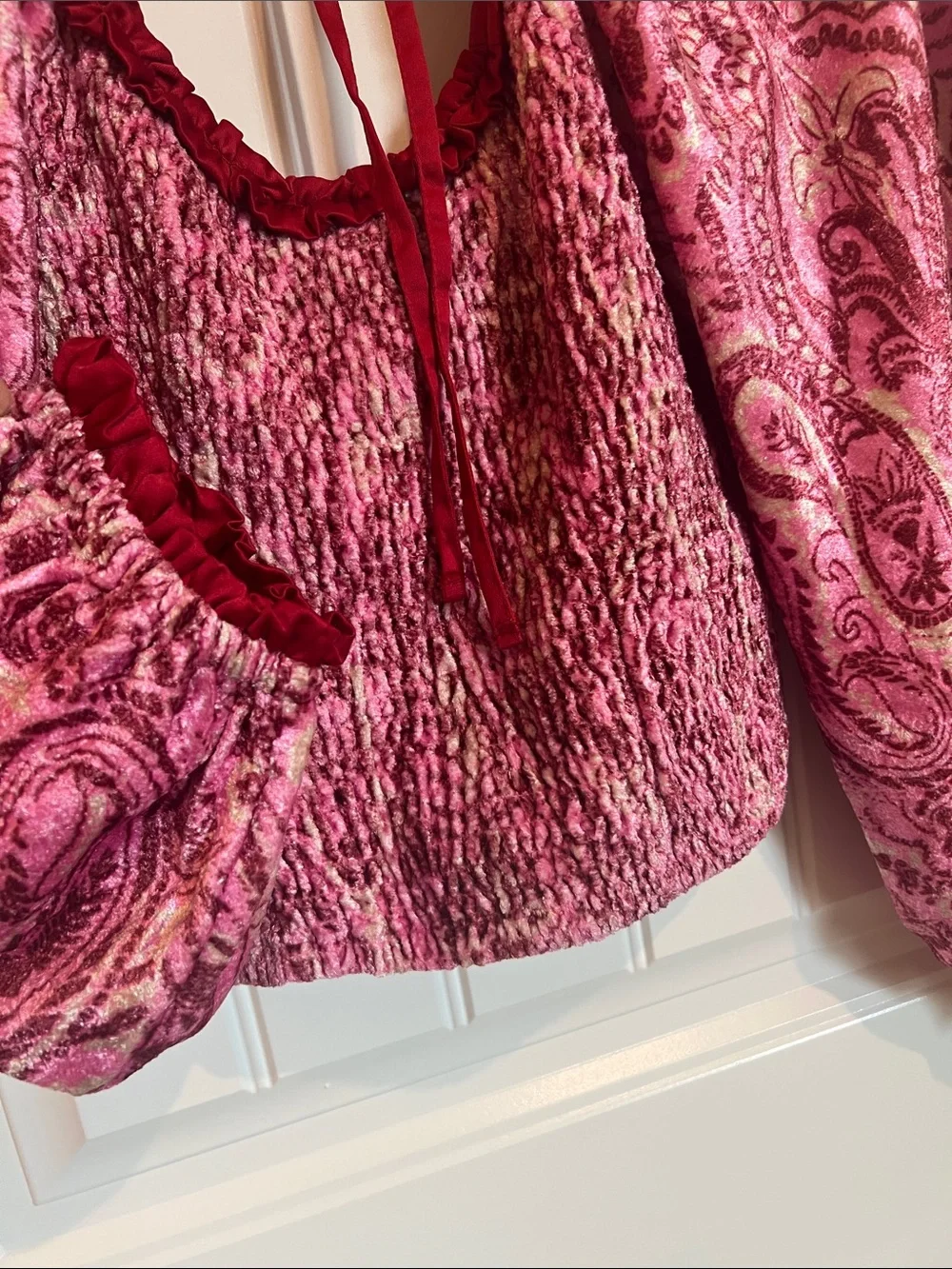 Free People denim print pink